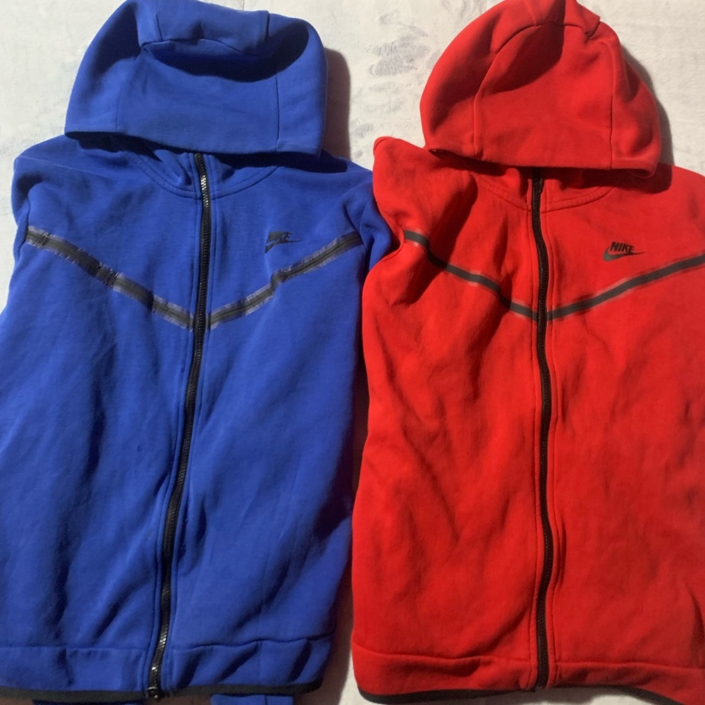Mens Nike Tech Sweaters Blue/Red (Red Large) (Blue Medium) bundle